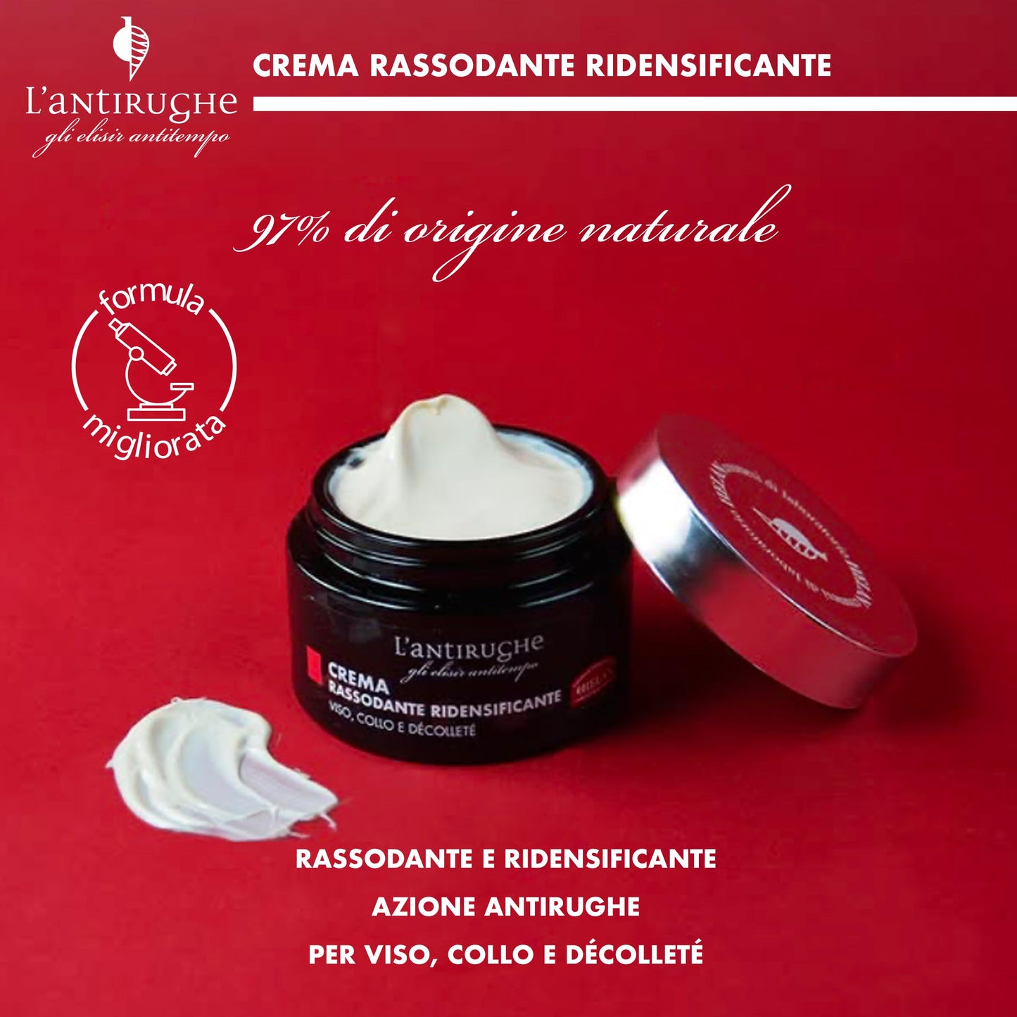 Helan L'Antirughe - Crema Viso Antirughe Skincare Antiossidante Rassodante Vitamina C e E, Crema Idratante Viso Antiage Texture Nutriente con Burro di Karitè e Oliva, Skin Care Stimola Collagene 50 ml - Naturopatica shop & therapy