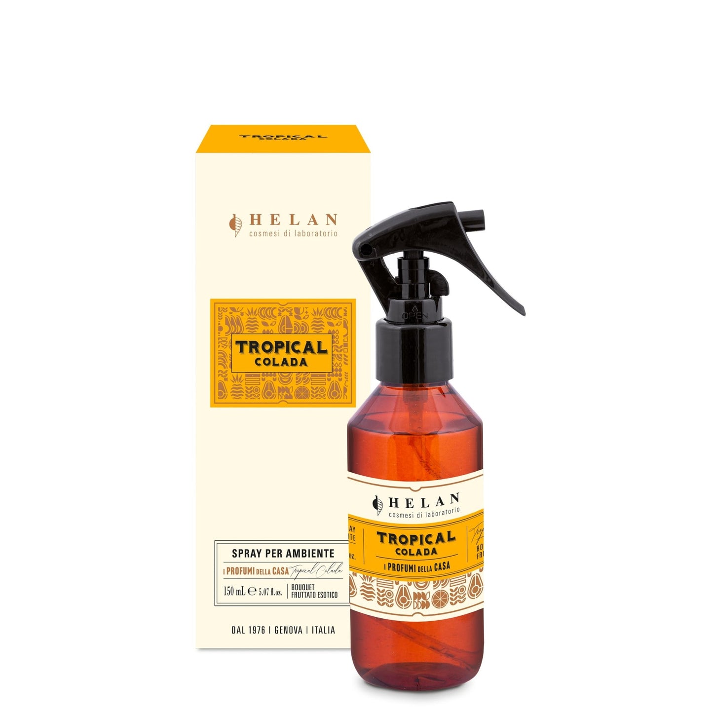 Helan Tropical Colada - Profumatore per Ambienti, Profumo Ambiente Spray con Kiwi, Miele, Melone e Vaniglia Fruttato e Esotico, Idee Regalo Deodorante e Profumatori Ambiente, 150 ml - Made in Italy - Naturopatica shop & therapy