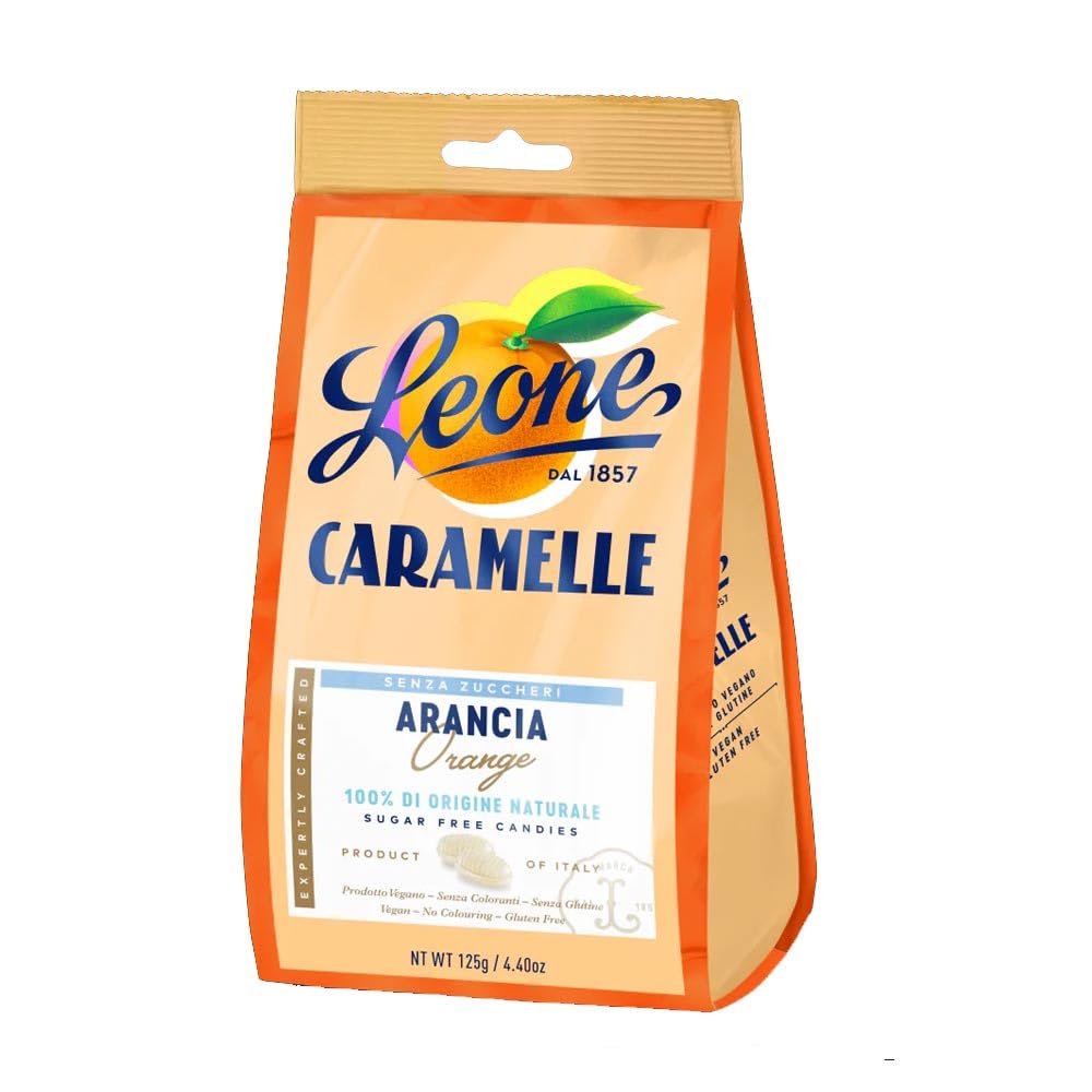 Pastiglie Leone Caramelle Arancia senza Zucchero, 125g - Naturopatica shop & therapy