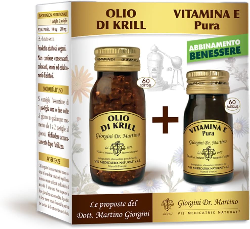 Dr Giorgini COFANETTO OLIO DI KRILL + VITAMINA E pura Softgel + Pastiglie