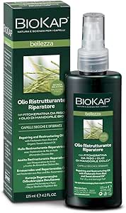 BIOKAP Olio Ristrutturante Riparatore, Gocce di Bellezza Per Capelli Secchi e Sfibrati, con FitoKeratina da Riso e Olio di Mandorle Dolci, 125 ml - Naturopatica shop & therapy