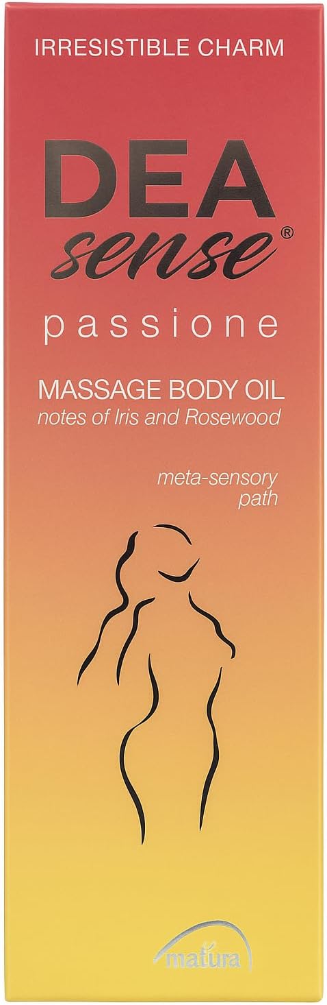 DEA sense Passione Set, Kit Meta-Sensoriale con Olio da Massaggio e Bagnodoccia, Note di Iris e Legno di Rosa, Percorso Sensoriale