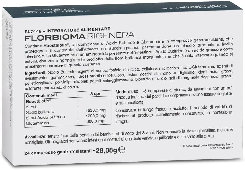 BIOS LINE Principium Florbioma Rigenera, Integratore Alimentare per il Benessere Intestinale, in Caso di Disordini Intestinali, 24 Compresse Gastroresistenti, Senza Glutine e Lattosio - Naturopatica shop & therapy