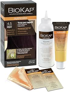BIOKAP Nutricolor, Tinta capelli Senza Ammoniaca, Colorazione Capelli, Nutre, Colora e Ripara, 4.5 Castano Mogano, 140ml - Naturopatica shop & therapy