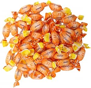 Leonsnella - Caramelle Senza Zucchero al ARANCIO - Confezione da 500 gr - Senza Coloranti e Senza Glutine - Dolcificate con isomalt, malititolo - Pastiglie Leone