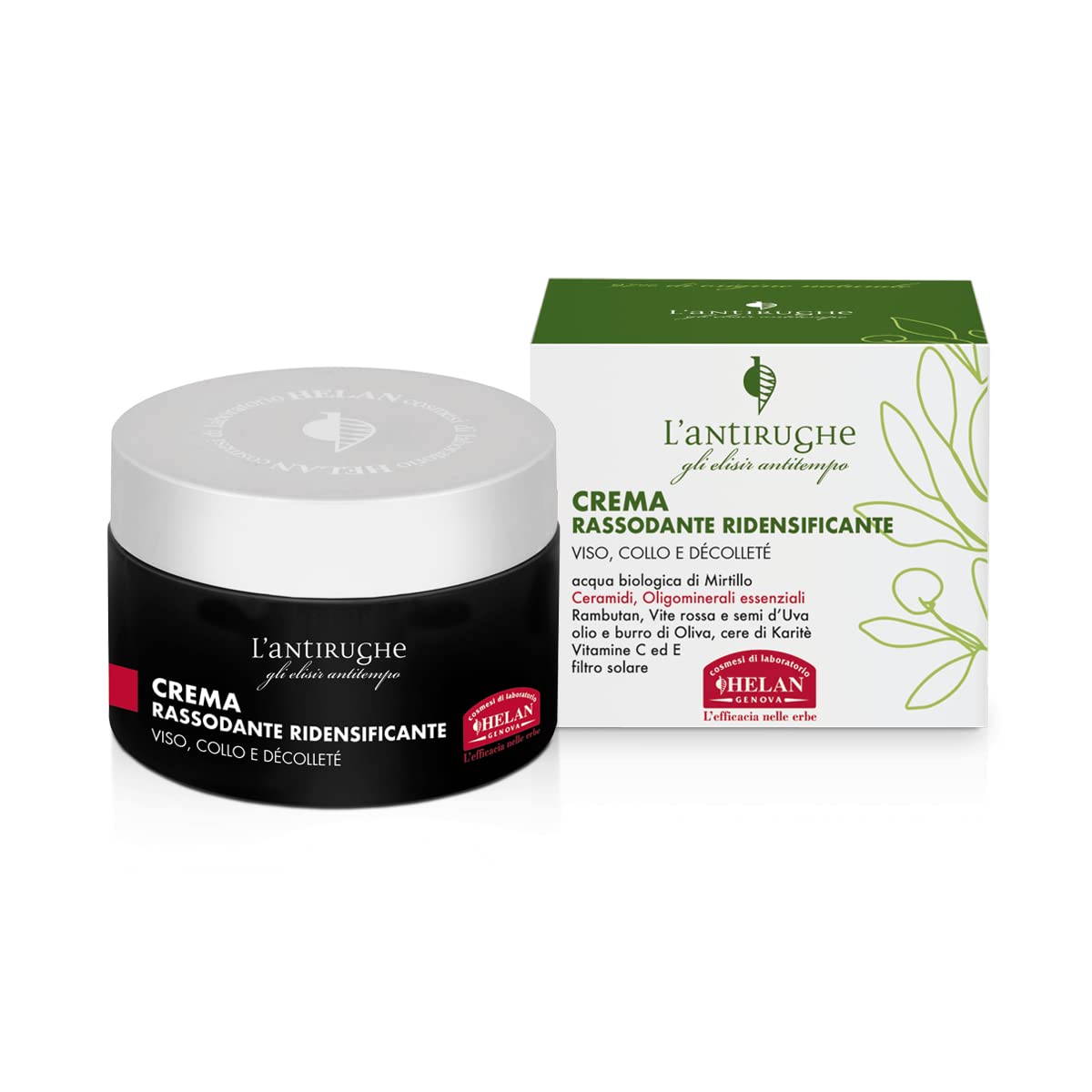 Helan L'Antirughe - Crema Viso Antirughe Skincare Antiossidante Rassodante Vitamina C e E, Crema Idratante Viso Antiage Texture Nutriente con Burro di Karitè e Oliva, Skin Care Stimola Collagene 50 ml - Naturopatica shop & therapy