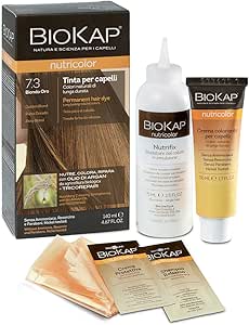 BIOKAP Nutricolor, Tinta capelli Senza Ammoniaca, Colorazione Capelli, Nutre, Colora e Ripara, 7.3 Biondo Oro, 140ml