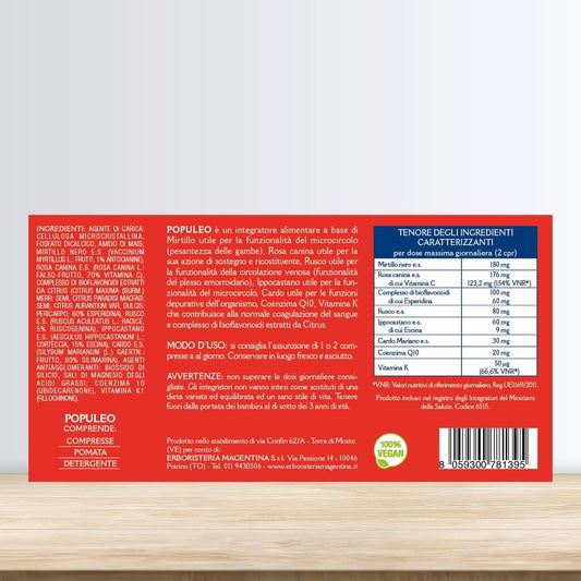 Erboristeria Magentina Populeo 40 Compresse - Integratore Alimentare