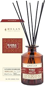 Helan Babbà al Rhum - Profumatore per Ambienti, Profumo Ambiente con Bastoncini per Diffusori con Pera, Vaniglia, Melassa e Cannella Idee Regalo Deodorante e Profumatori Ambiente 200 ml, Made in Italy - Naturopatica shop & therapy