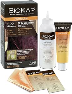 BIOKAP Nutricolor, Tinta capelli 5.22 Rosso Prugna, Tinta capelli senza ammoniaca che rende i capelli morbidi e lucenti, Colorazione capelli con colori naturali, 140 ml - Naturopatica shop & therapy