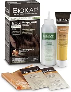 BIO KAP Nutricolor Delicato Rapid, Tinta capelli senza ammoniaca che rende i capelli morbidi, Colorazione capelli con 10 minuti di posa, 135 ml (5.05 Castano Nocciola) - Naturopatica shop & therapy