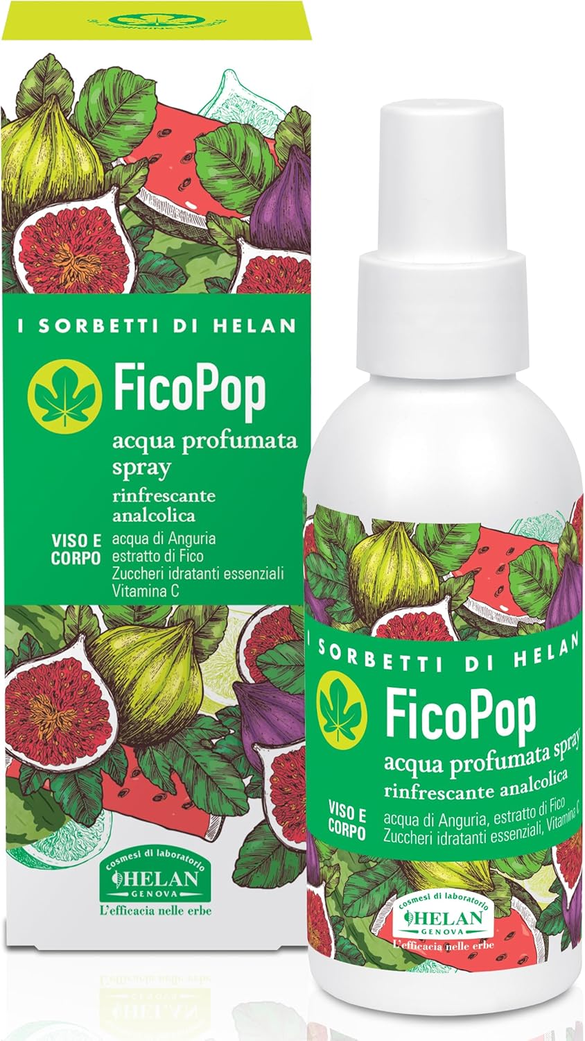 Helan I Sorbetti FicoPop - Acqua Profumata Spray Corpo e Viso Rinfrescante Tonificante con Vitamina C, Anguria e Fico - Profumo Leggero, Naturale, Analcolico e Idratante con Zuccheri Essenziali, 100ml