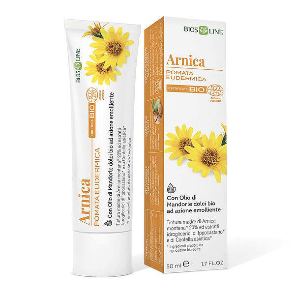 BIOS LINE Pomata Eudermica Bio Arnica, Pomata Lenitiva, Indicata Per Massaggio In Caso Di Fastidi Localizzati, Con Olio di Mandorle Dolci, 50 ml - Naturopatica shop & therapy