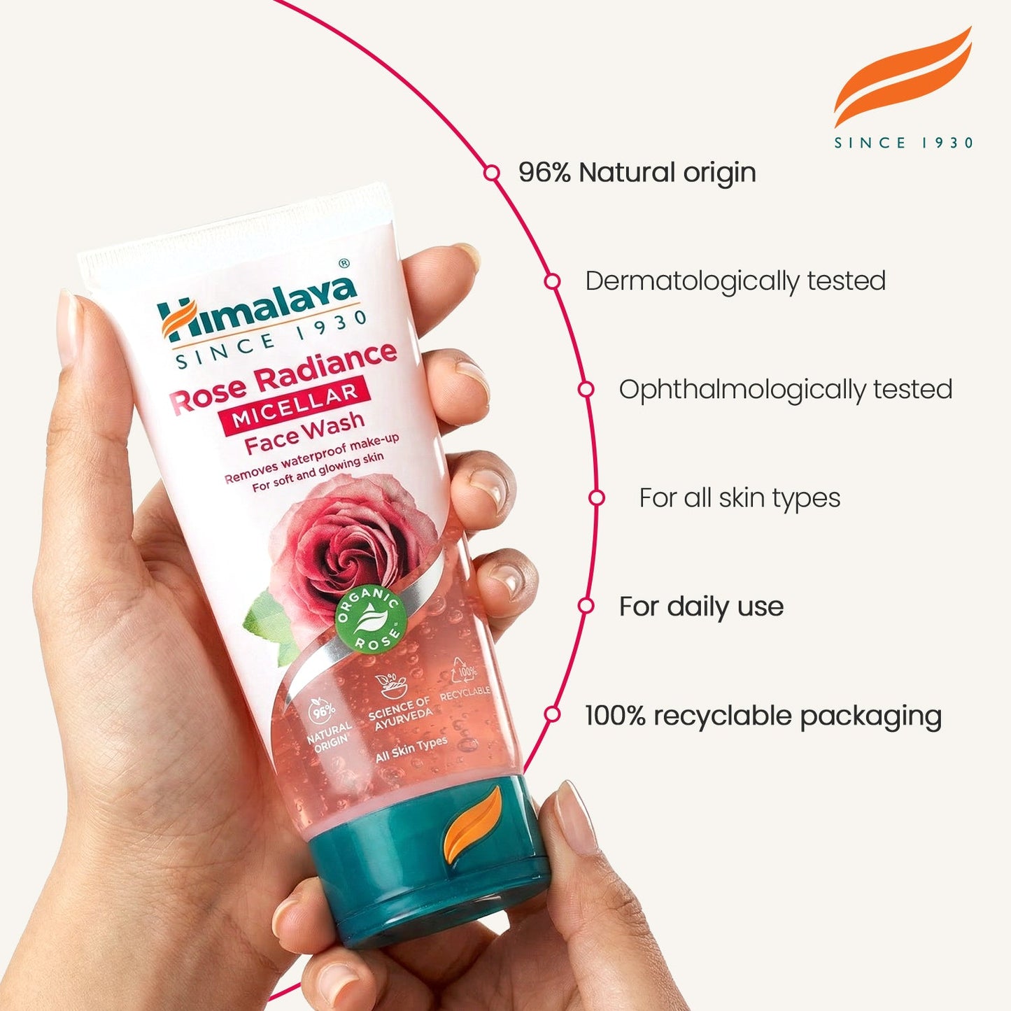 Himalaya Detergente Viso Micellare alla Rosa Biologica – Radiosità e Morbidezza 150ml