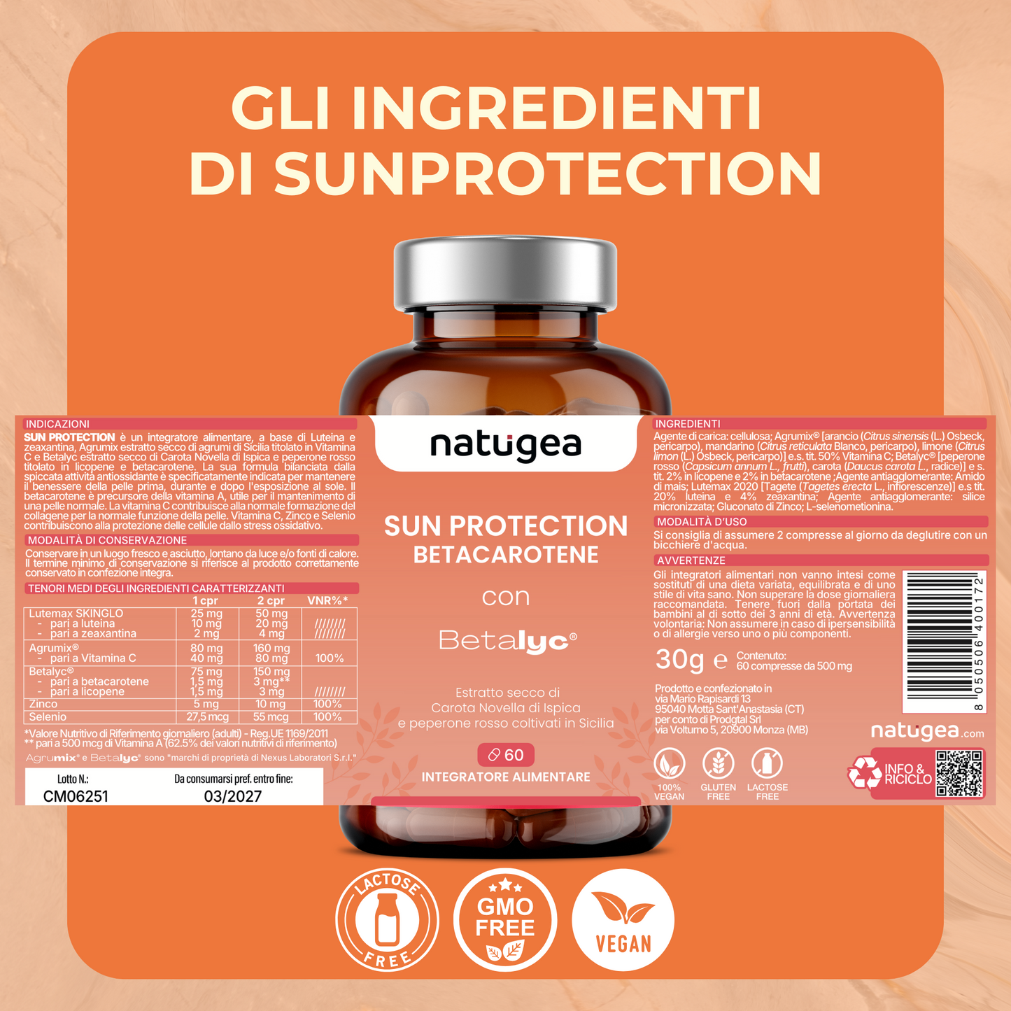 Betacarotene - Acceleratore di abbronzatura con antiossidanti
