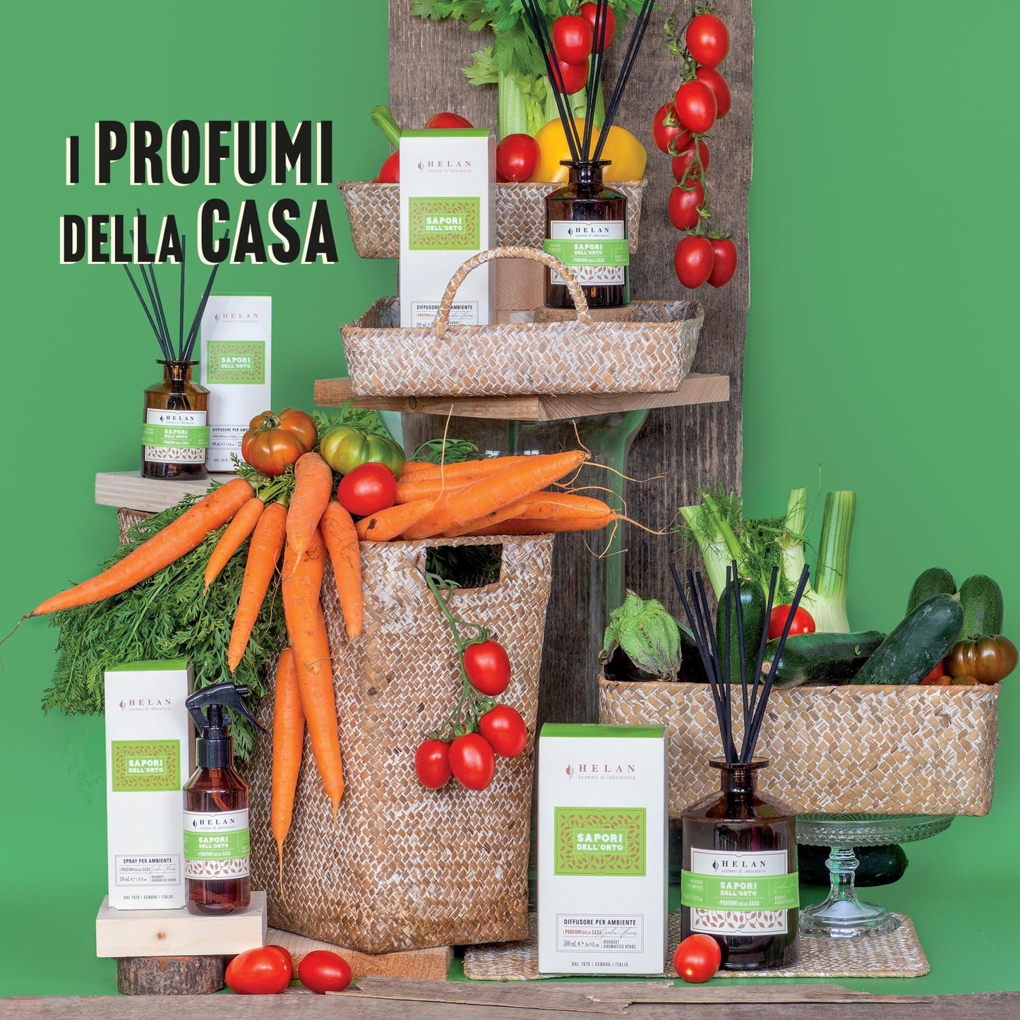 Helan Sapori dell'Orto - Profumatore per Ambienti, Profumo Ambiente Spray con Basilico e Pepe Rosa dalle Note Aromatiche Verdi - Idee Regalo Deodorante e Profumatori Ambiente, 150 ml - Made in Italy - Naturopatica shop & therapy