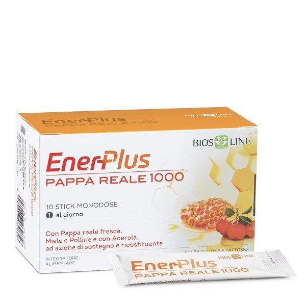 ENERPLUS Pappa Reale 1000 Integratore Alimentare, Integratore Energetico per Azione Ricostituente e Di Sostegno, 10 Bustine da 10 ml - Naturopatica shop & therapy