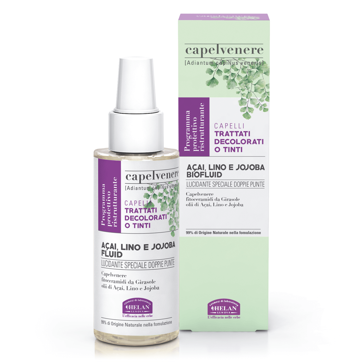 Helan - CAPELVENERE Açai, Lino e Jojoba BioFluid 100ml - Naturopatica shop & therapy