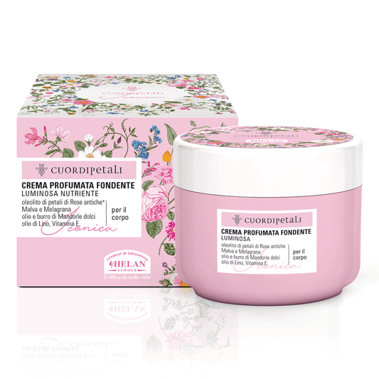 Helan, Cuor di Petali, Iconica, Crema Corpo Profumata Donna, Idratante e Nutriente per la Pelle del Corpo Dopo la Doccia, con Olio di Mandorle Dolci e Vitamina E, 200 ml - Made in Italy - Naturopatica shop & therapy