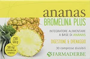 Farmaderbe 67977 Ananas Bromelina Plus, Integratore Alimentare, 30 compresse - Naturopatica shop & therapy