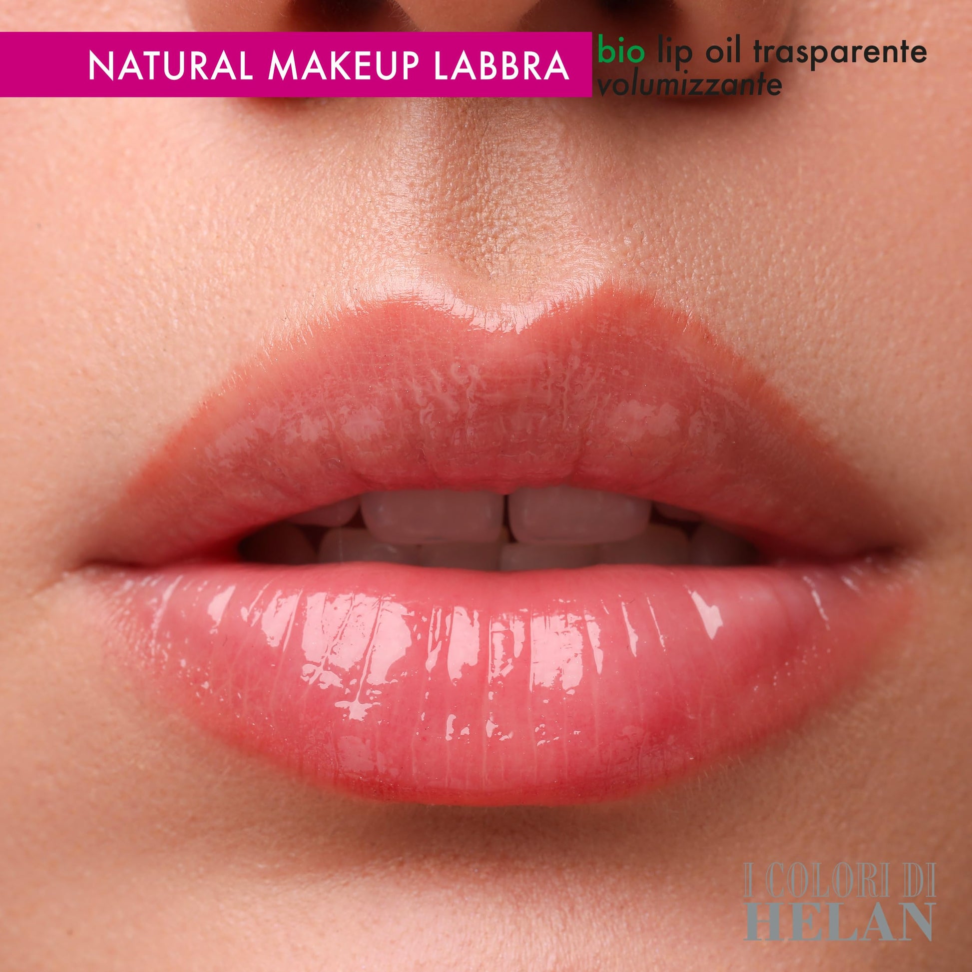 Helan I Colori di Helan - Lucidalabbra Volumizzante per Make Up Lunga Durata, Lip Gloss Labbra Balsamo Idratante con Olio di Ricino e Acido Ialuronico, Lip Oil Bio con Vitamina E Makeup no Sticky, 3ml - Naturopatica shop & therapy