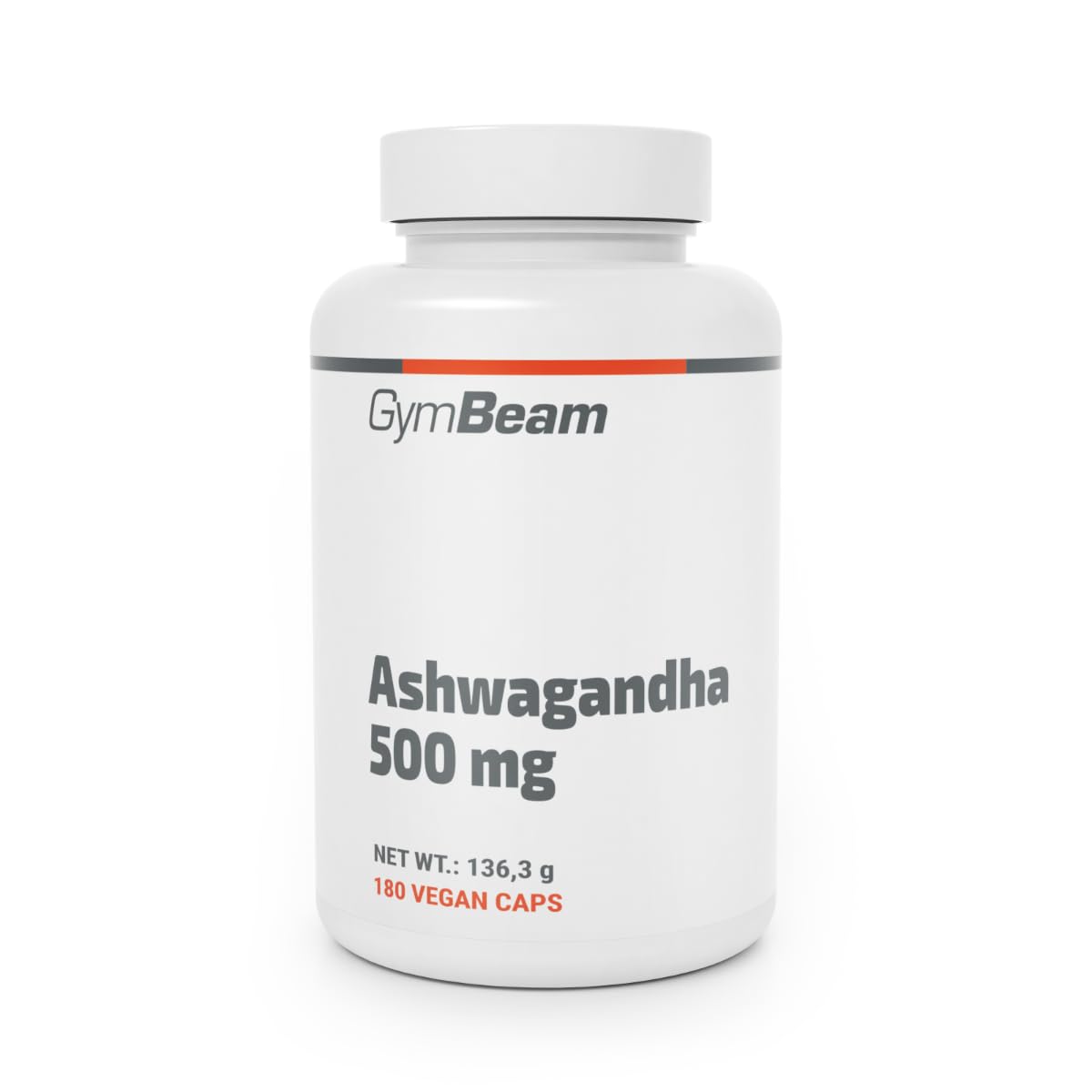 GymBeam Ashwagandha, Withania Somnifera, Ginseng Indiano, 500mg di Estratto, 5% Withanolides, Adattogeni per Resistenza e Gestione dello Stress, Pratiche Capsule (90 cps)