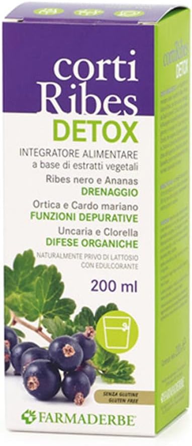 Farmaderbe Corti Ribes Detox Integratore Antiossidante Drenante Depurativo,200ml