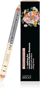 Helan I Colori di Helan - Bio Matitone 2in1 Light Silver, Correttore Imperfezioni + Illuminante Viso Make Up Naturale, Matita Doppia Punta Morbida Nutriente con Vitamina E, Trucchi Makeup Lunga Durata