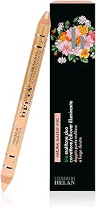Helan I Colori di Helan - Bio Matitone 2in1 Dark Bronze, Correttore Imperfezioni + Illuminante Viso Make Up Naturale, Matita Doppia Punta Morbida Nutriente con Vitamina E, Trucchi Makeup Lunga Durata