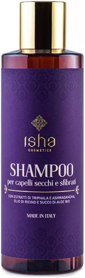 ISHA cosmetics -Ayurvedic Dry Hair Shampoo with Triphala and Ashwagandha Extracts, Organic Aloe Juice and Castor Oil, Dermatologically Tested and Nickel Tested <1ppm-vegan-200 ml