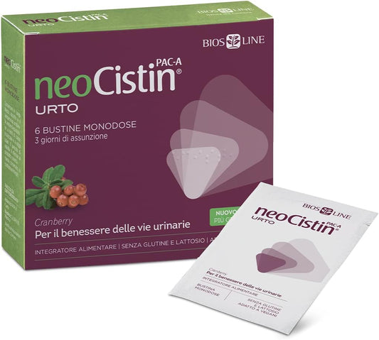 NEOCISTIN PAC - A Urto, Integratore Alimentare Per il Benessere Delle Vie Urinarie, con Cranberry (Mirtillo Rosso Americano), 6 Bustine - Naturopatica shop & therapy