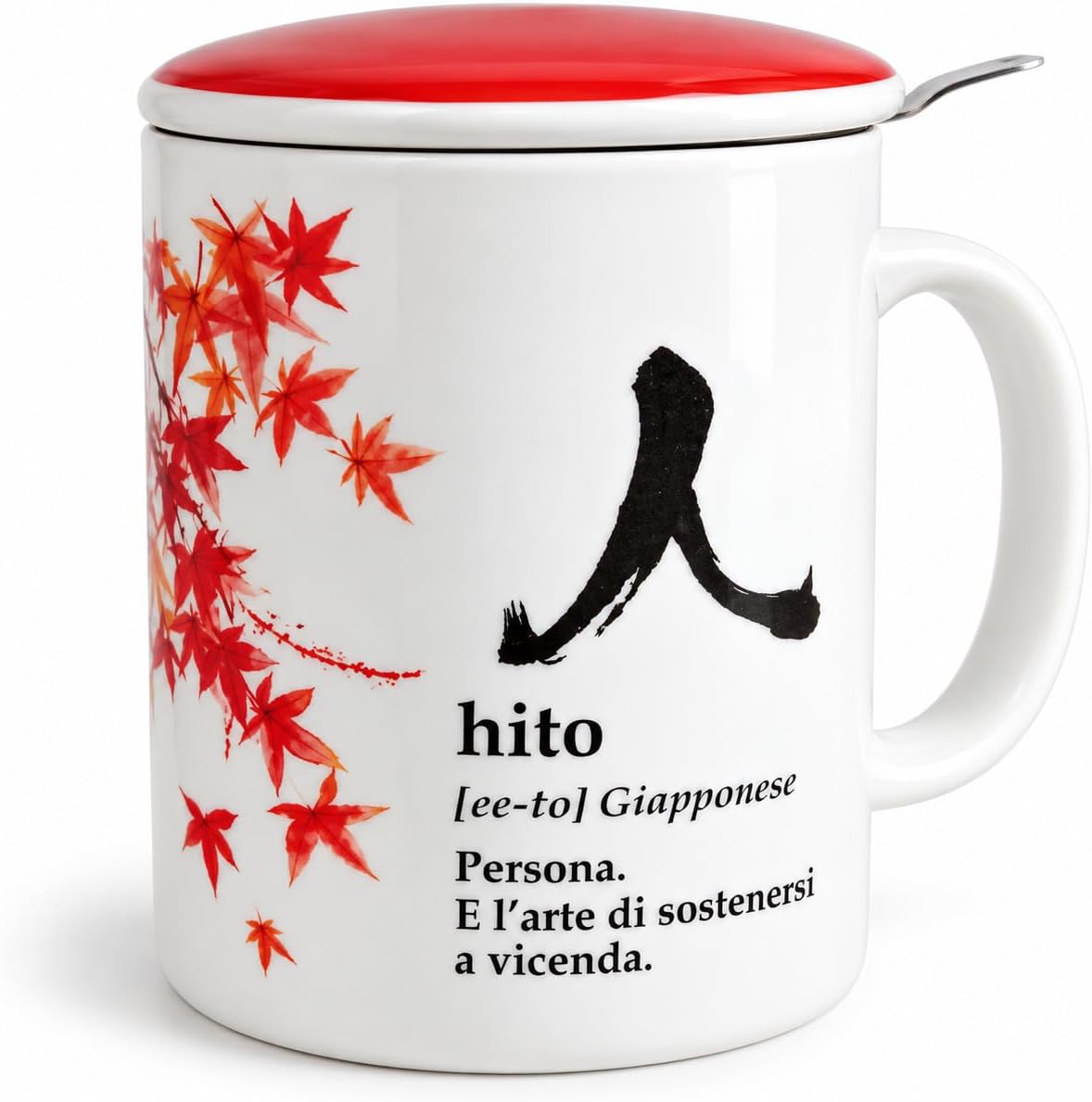 Generico Tisaniera in Ceramica con Loto 300ml, Coperchio e Filtro Inox