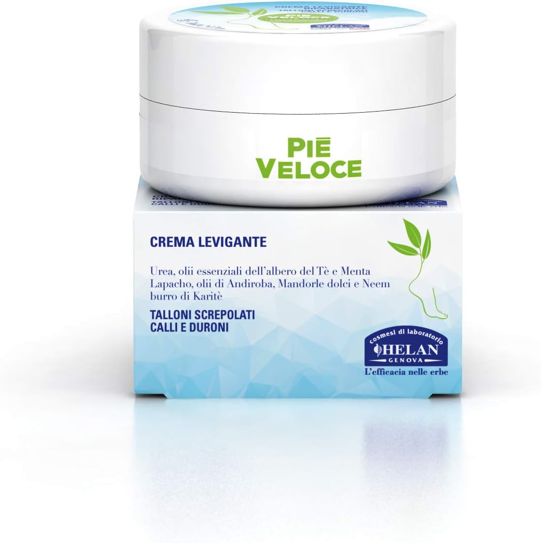 Helan, Piè Veloce, Crema Piedi Secchi Screpolati, Crema Talloni Screpolati con Urea e Olii Essenziali - Idratante Levigante contro Calli e Duroni, con Olio di Mandorle Dolci, 50 ml Made in Italy - Naturopatica shop & therapy