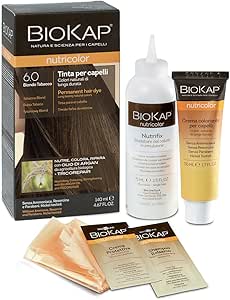 BIO KAP Nutricolor, Tinta capelli Senza Ammoniaca, Colorazione Capelli, Nutre, Colora e Ripara, 6.0 Biondo Tabacco, 140ml