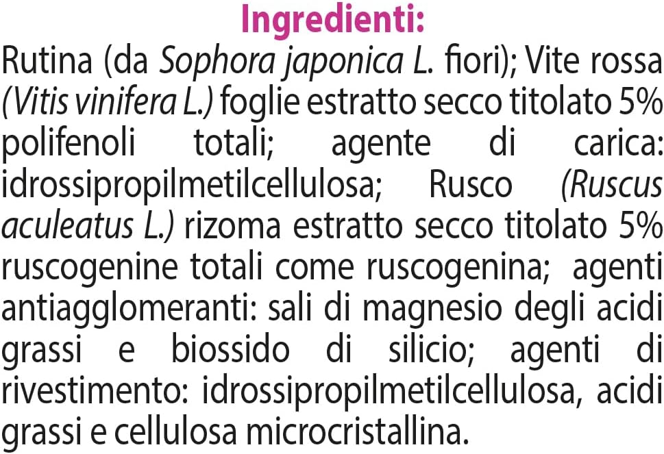 ESI - Erbaven Retard, Integratore Alimentare a Base di Vite Rossa, Rutina e Rusco, Favorisce la Funzionalità del Microcircolo e la Circolazione Venosa, Senza Glutine e Vegano, 30 Ovalette Retard