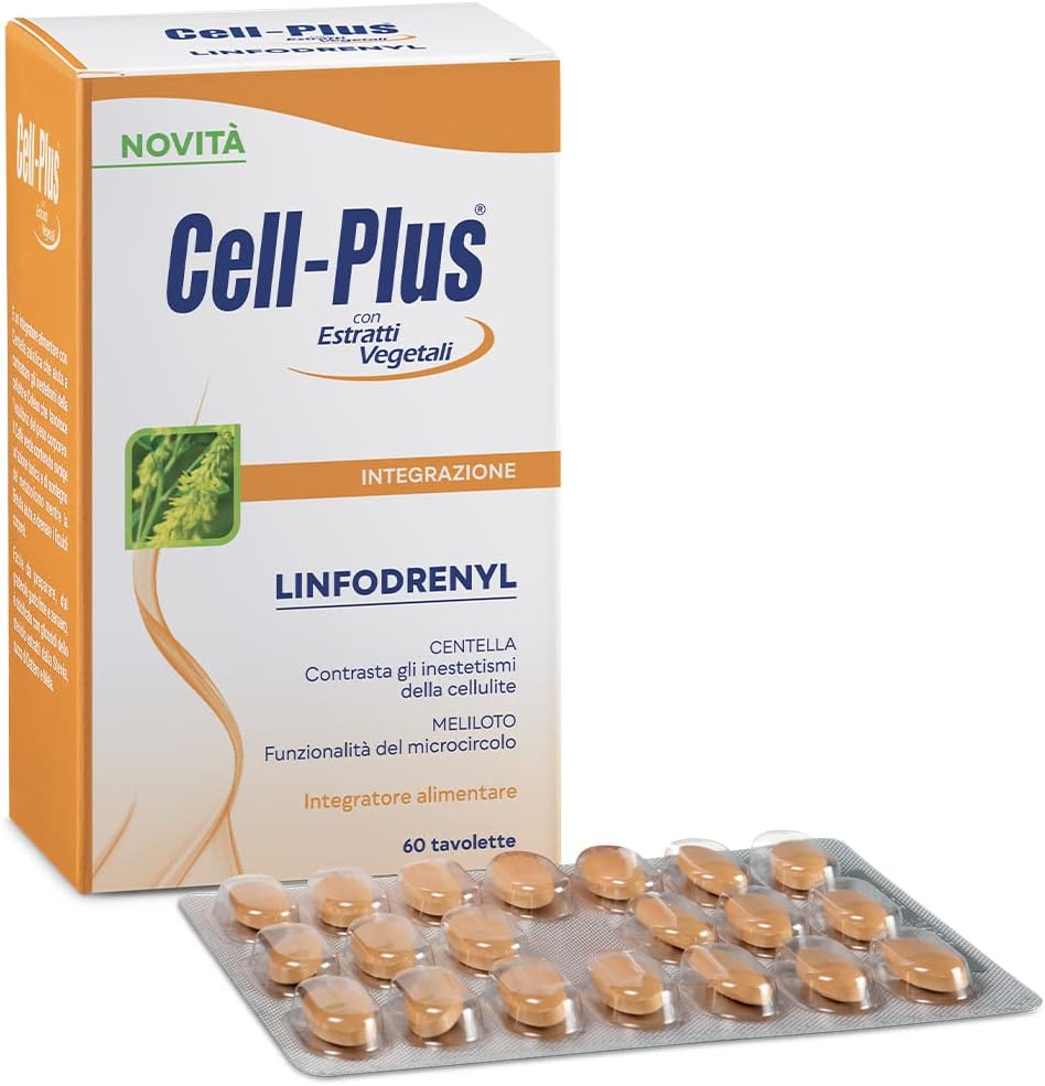 BIOS LINE, Cell-Plus Linfodrenyl, Integratore Alimentare, Azione Drenante Anticellulite, Favorisce il Microcircolo, 60 Tavolette
