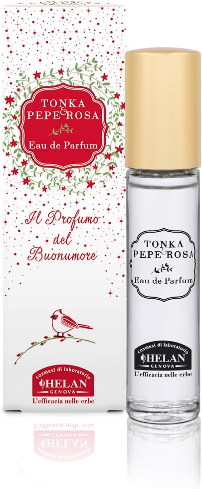 Helan, Tonka & Pepe Rosa, Profumo Donna, Eau de Parfum Intenso e Avvolgente - Fragranza Sensuale con Pepe Rosa e Vaniglia - Profumi Donna con Note di Gelsomino e Mughetto, 10 ml - Made in Italy - Naturopatica shop & therapy