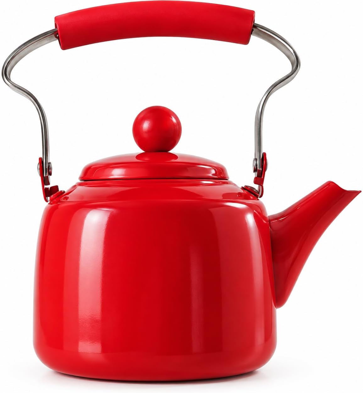 Teiera Rossa con Filtro in Acciaio Inox 18/10 e Manico 1 litro