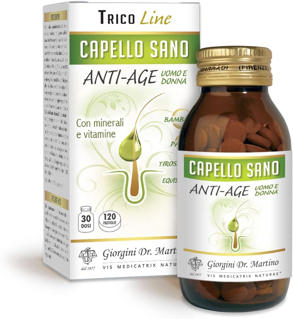 Dr Giorgini CAPELLO SANO ANTI-AGE pastiglie - 72 g (con rame, per la normale pigmentazione dei capelli e zinco + biotina che contribuiscono alla loro salute)