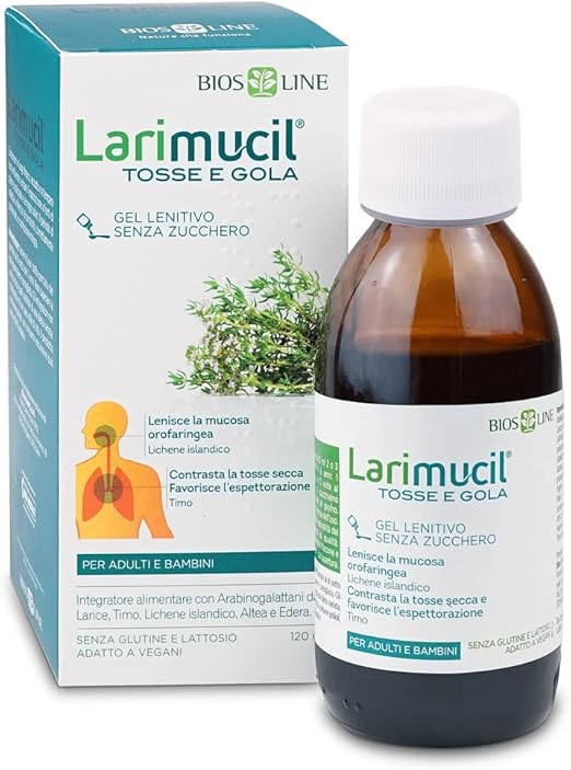 Larimucil tosse e gola sciroppo senza zucchero - Naturopatica shop & therapy
