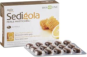 BIOS LINE Sedigola Perle Masticabili, Integratore Alimentare per il Benessere di Naso e Gola, 30 Perle Arricchite con Propoli e Oli Essenziali Balsamici - Naturopatica shop & therapy