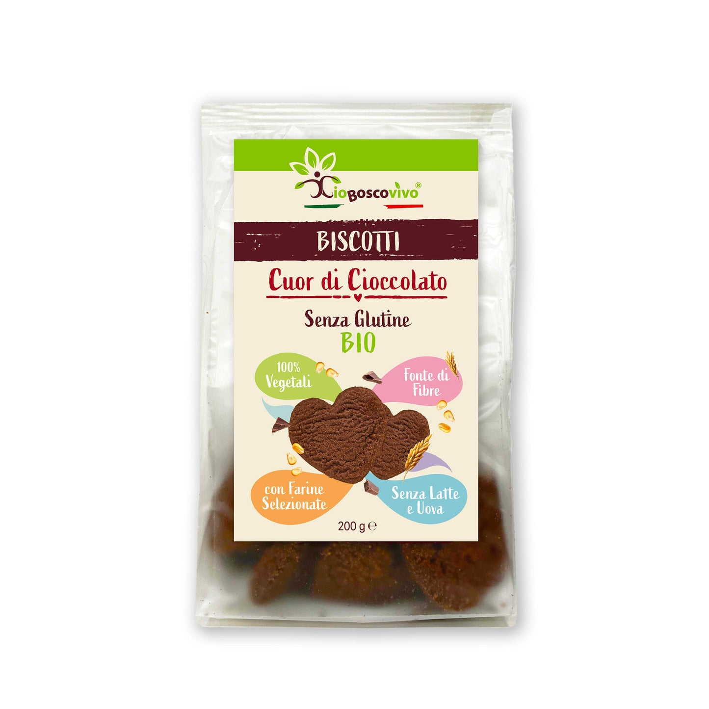 Biscotti S/Glutine al Cacao e gocce di Cioccolato fondente BIO 200g
