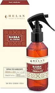 Helan Babbà al Rhum - Profumatore per Ambienti, Profumo Ambiente Spray con Pera, Vaniglia, Melassa, Chiodi di Garofano e Cannella, Idee Regalo Deodorante e Profumatori Ambiente, 150 ml - Made in Italy