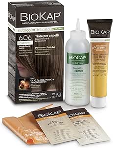 BIOKAP Nutricolor Delicato Rapid, Tinta capelli Senza Ammoniaca, Colorazione Capelli, Nutre, Colora e Ripara, Colorazione Con 10 Minuti Di Posa, 6.06 Biondo, 135ml
