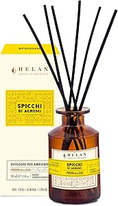 Helan Spicchi di Agrumi - Profumatore per Ambienti, Profumo Ambiente con Bastoncini per Diffusori dalle Note di Arancia Dolce - Idee Regalo Deodorante e Profumatori Ambiente, 100 ml - Made in Italy - Naturopatica shop & therapy