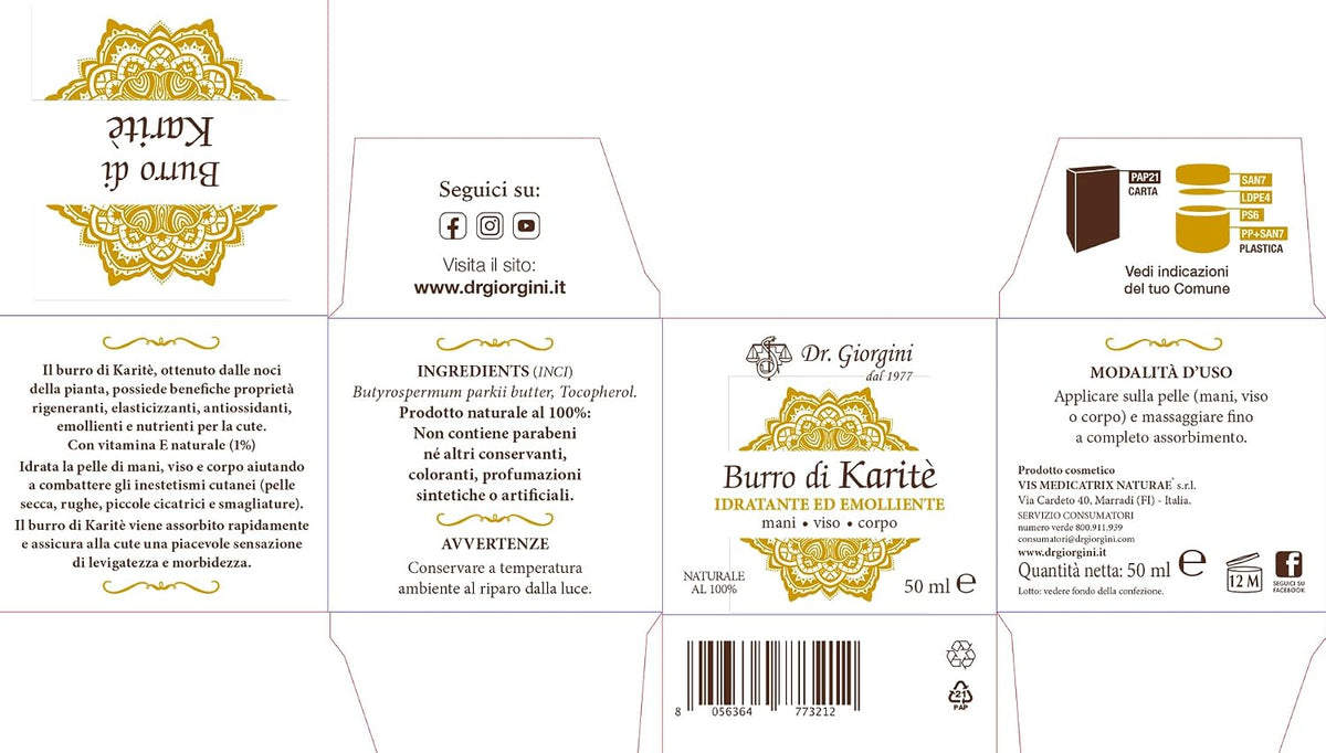 Dr. Giorgini Burro di Karité - 50 ml, 1