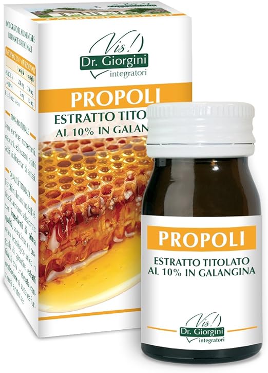 Dr Giorgini Integratore Alimentare, Monocomponenti Erbe Propoli Estratto Titolato al 10% in Galangina Pastiglie - 30 g - Naturopatica shop & therapy