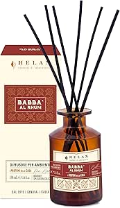 Helan Babbà al Rhum - Profumatore per Ambienti, Profumo Ambiente con Bastoncini per Diffusori con Pera, Vaniglia, Melassa e Cannella Idee Regalo Deodorante e Profumatori Ambiente 100 ml, Made in Italy - Naturopatica shop & therapy