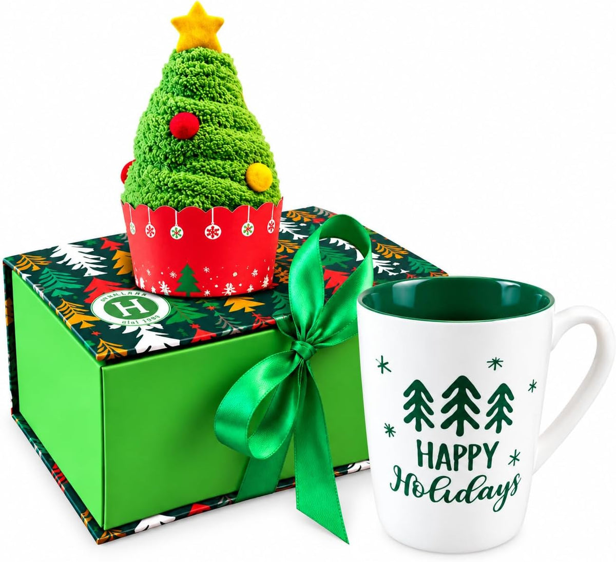 Happy Holidays Gift Box con Tazza Handy e Tovaglietta in Ceramica 400ml