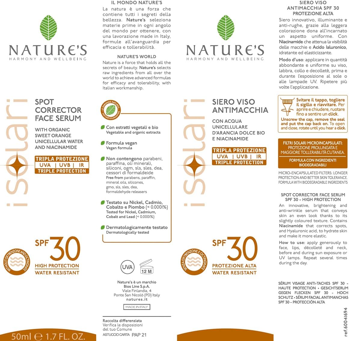 Siero Viso Antimacchia SPF 30 50ml - Naturopatica shop & therapy